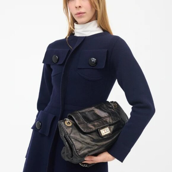 Chanel Leather Drill Accordion Flap Bag - Picture 3 of 9